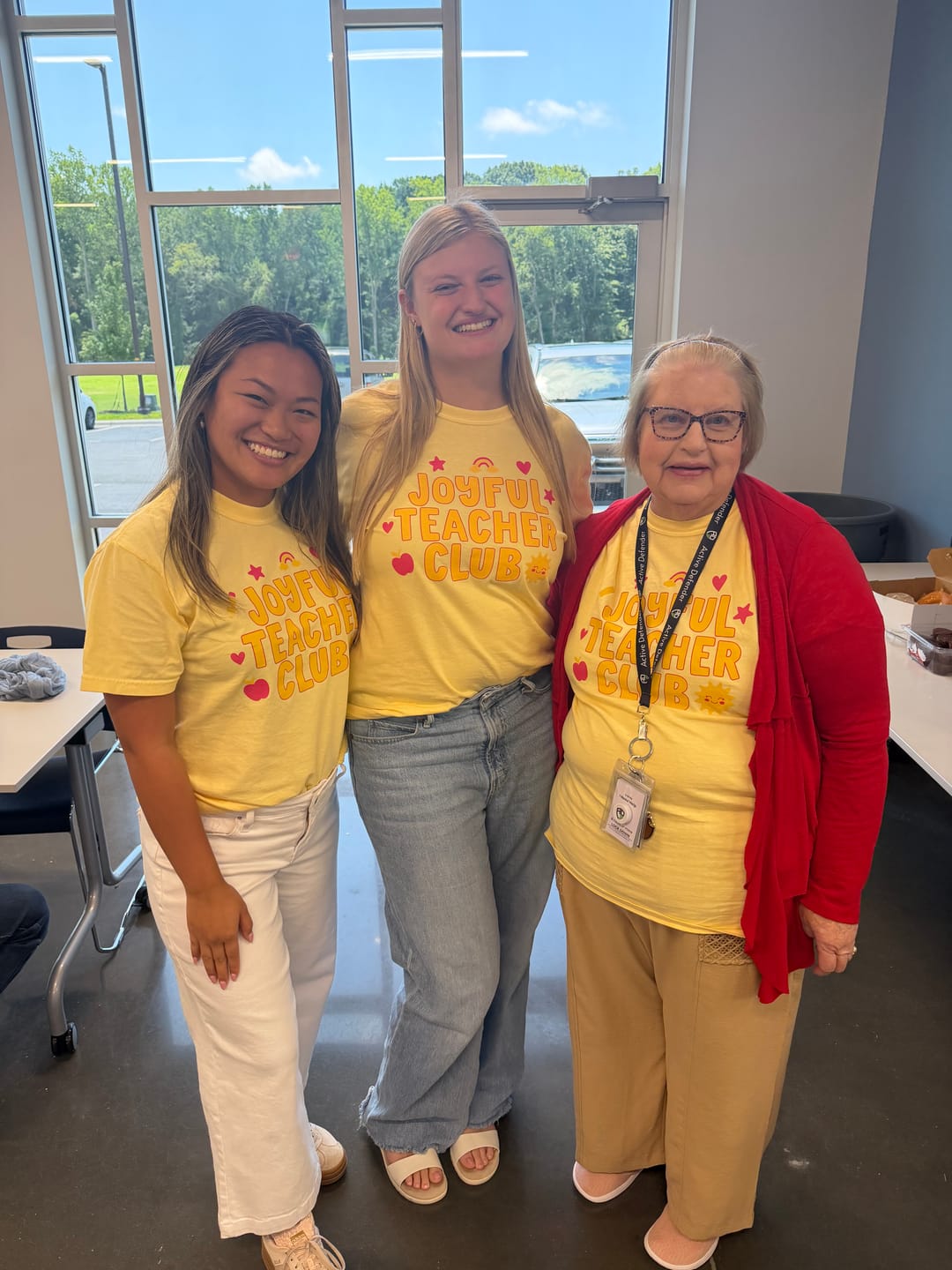 Customer photo review of Joyful Teacher Club Tee