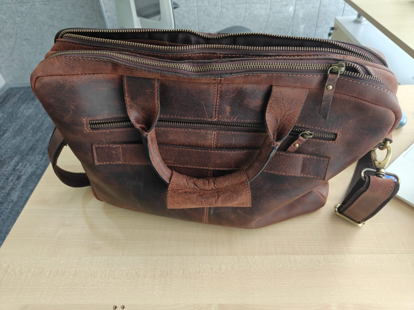 Customer photo review of Buffalo Leather Pilot Bag