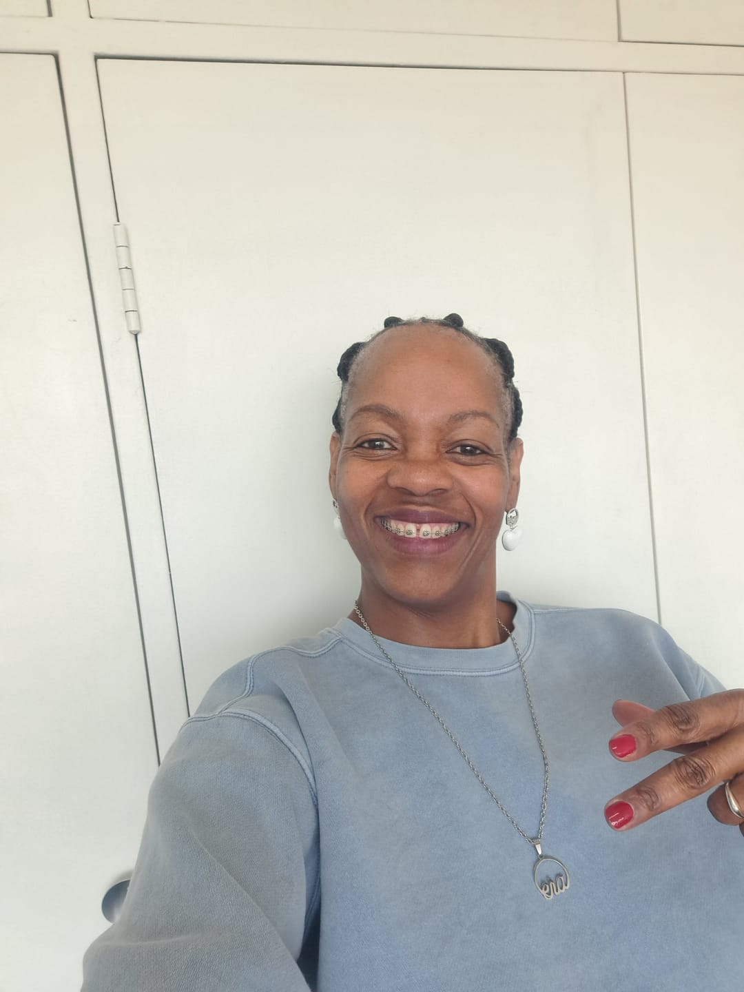 Customer photo review of White Era Adore Silver Earrings