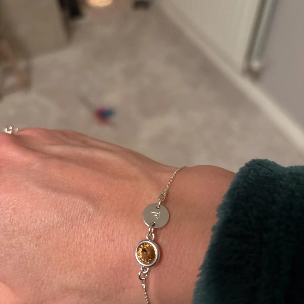 Customer photo review of Birthstone and Initial Bracelet