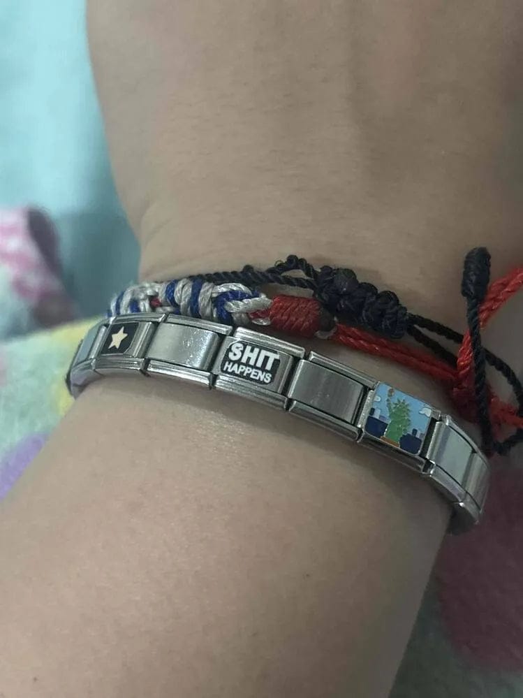 Customer photo review of Brazalete Italiano Plateado