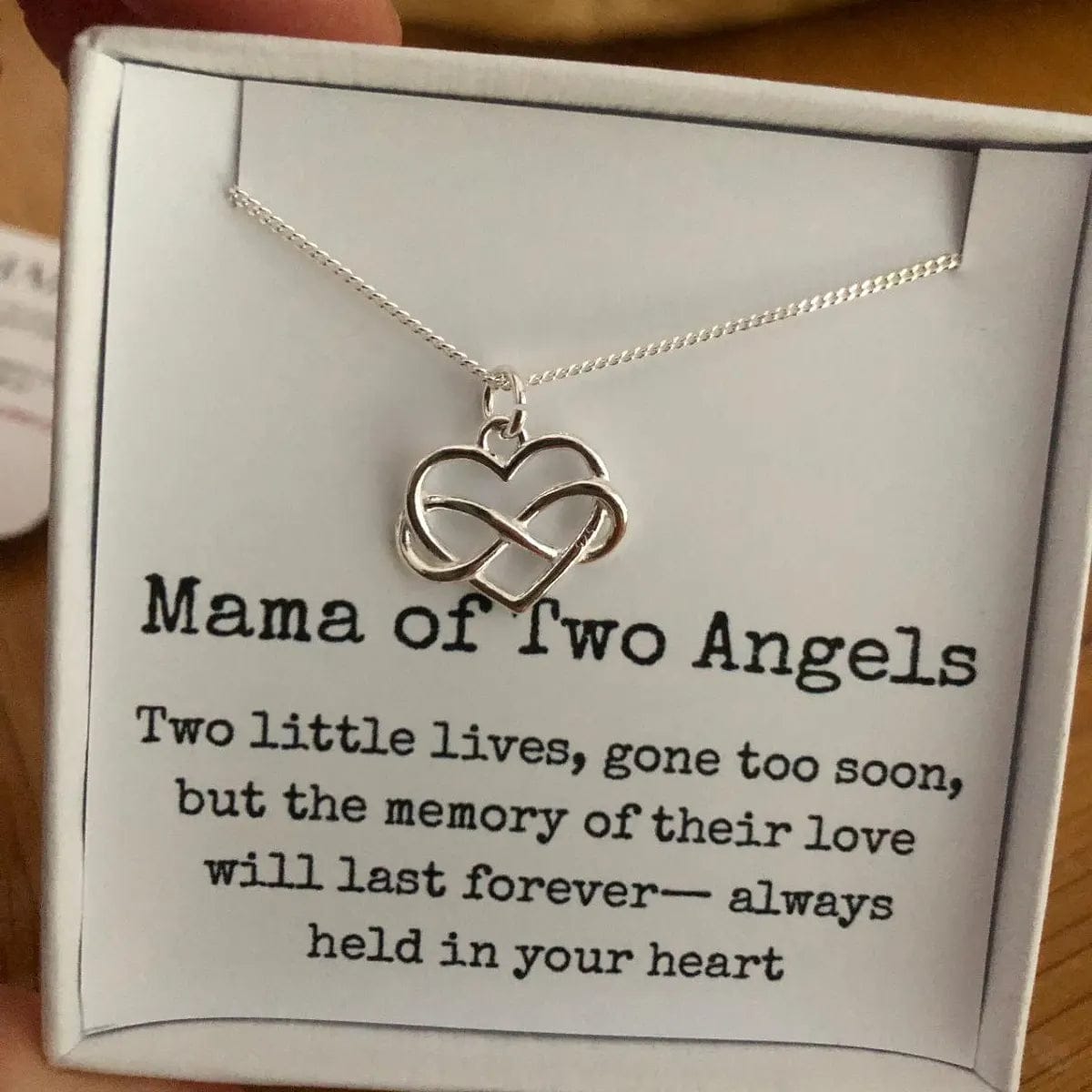 Customer photo review of Infinity Heart Necklace