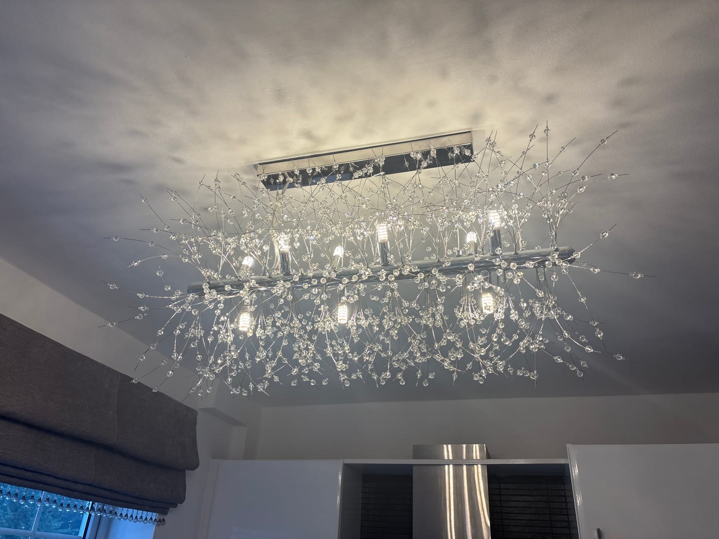 Customer photo review of Modern 9-Light Crystal Chandelier