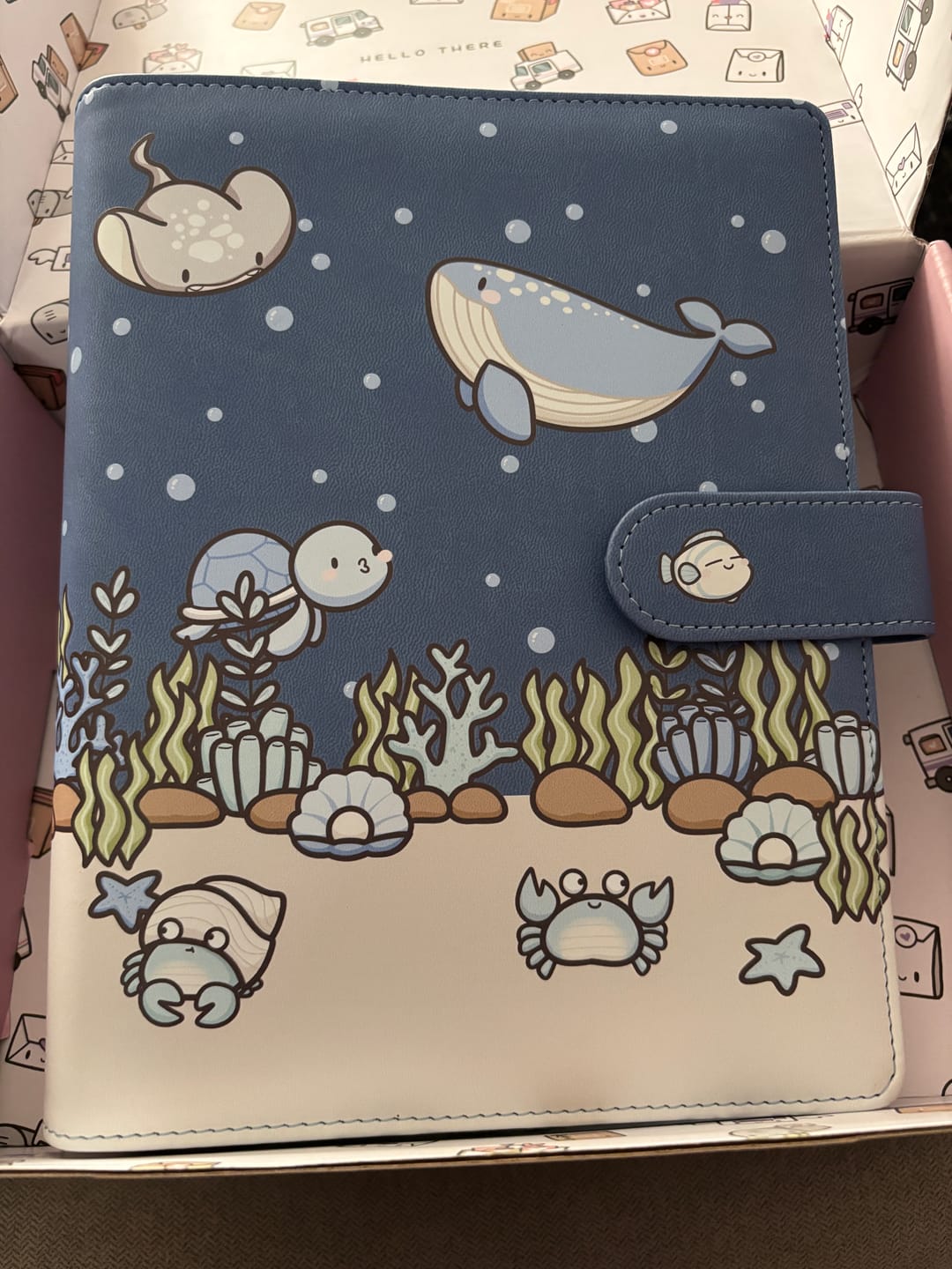 Customer photo review of Vegan Leather Binder/Planner - Sea Friends