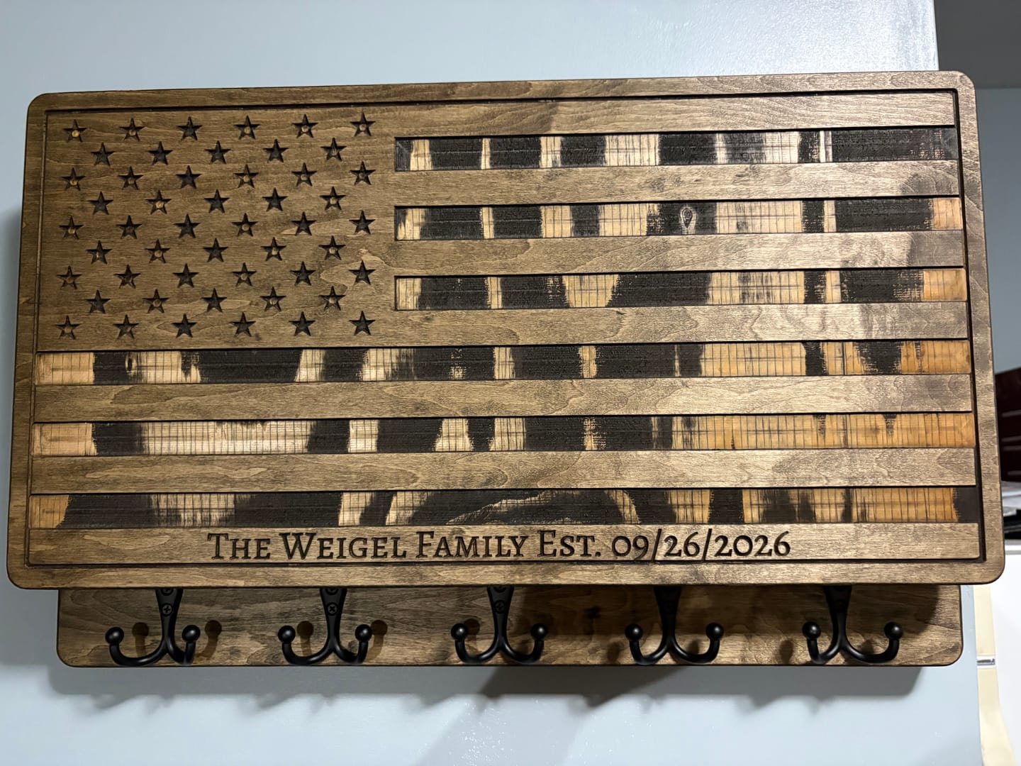Customer photo review of PERSONALIZABLE AMERICAN FLAG