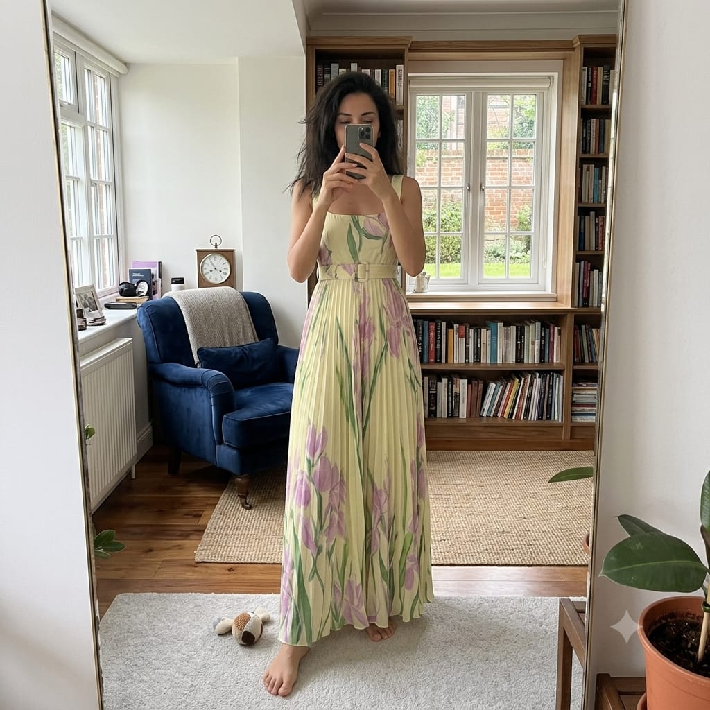 Customer photo review of 2025 Çizgili Bandeau Renk Bloklu Elbise, Dar Kesim, Sırtı Açık