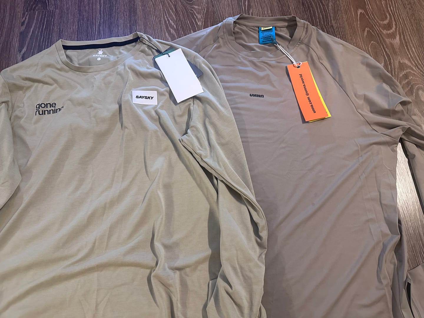Customer photo review of saysky clean motion longsleeve, beige, gone running.