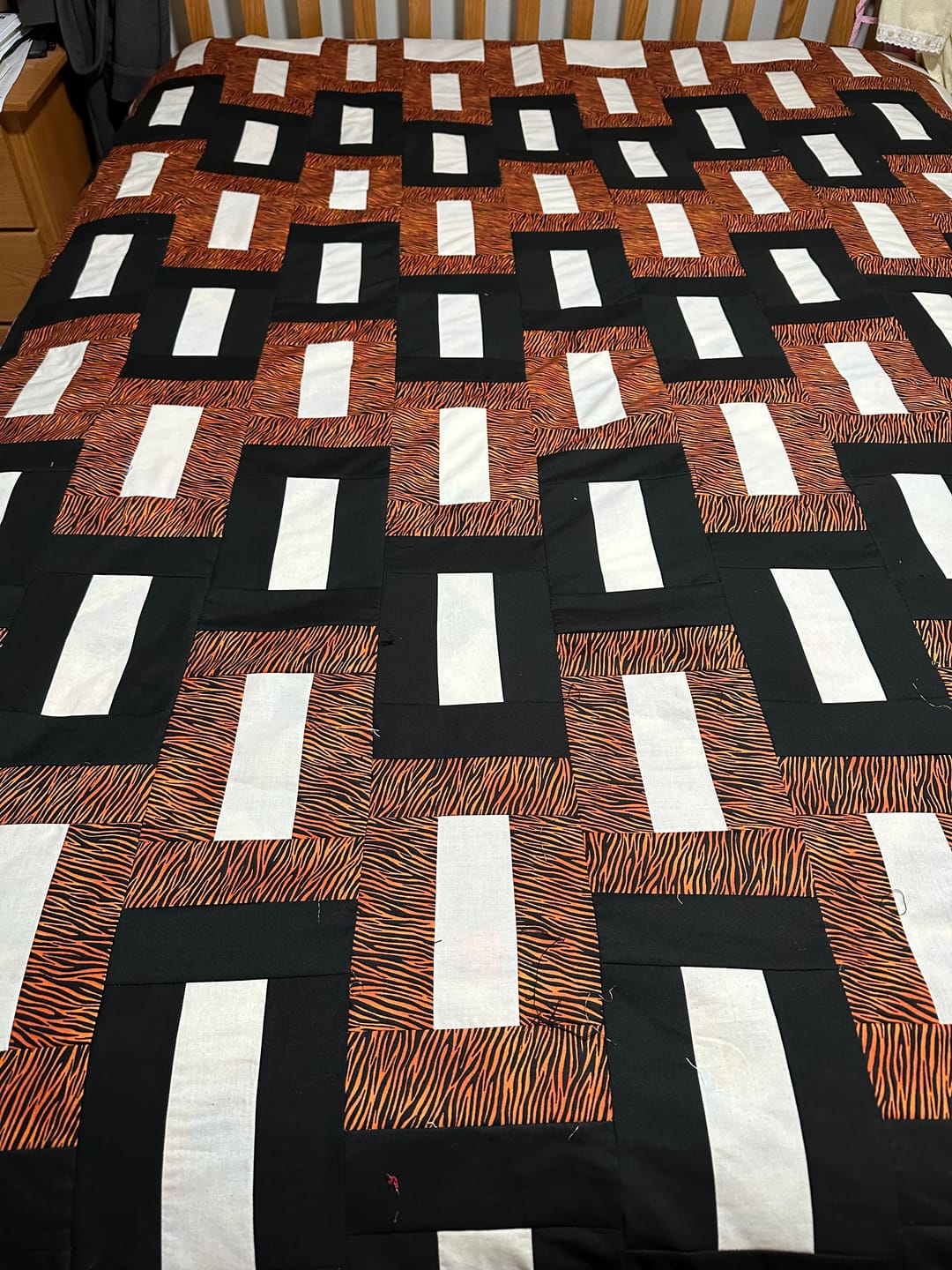Customer photo review of Tiger on Orange - 43/45" Wide – 100% Quilters Cotton - Makower UK