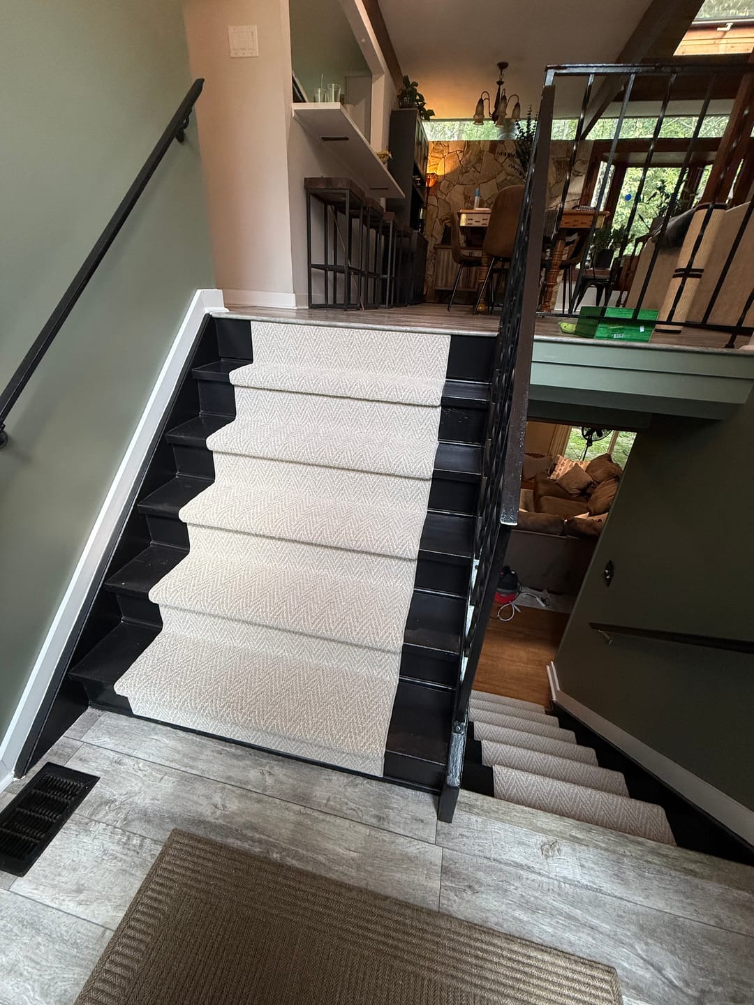 Customer photo review of Anderson Tuftex Twine Modern Farmhouse Stair Runner