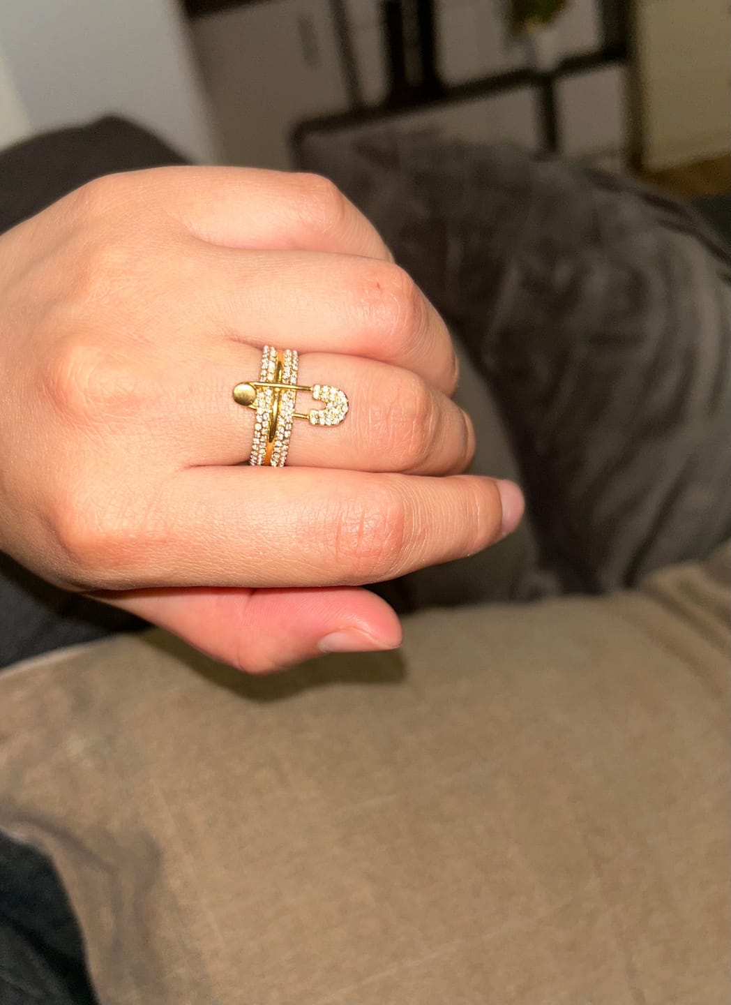 Customer photo review of Pave Flow Safety Ring 14K Vergoldung