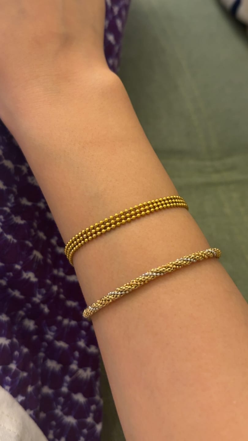 Customer photo review of Milan Gold Beaded Chain Bracelet