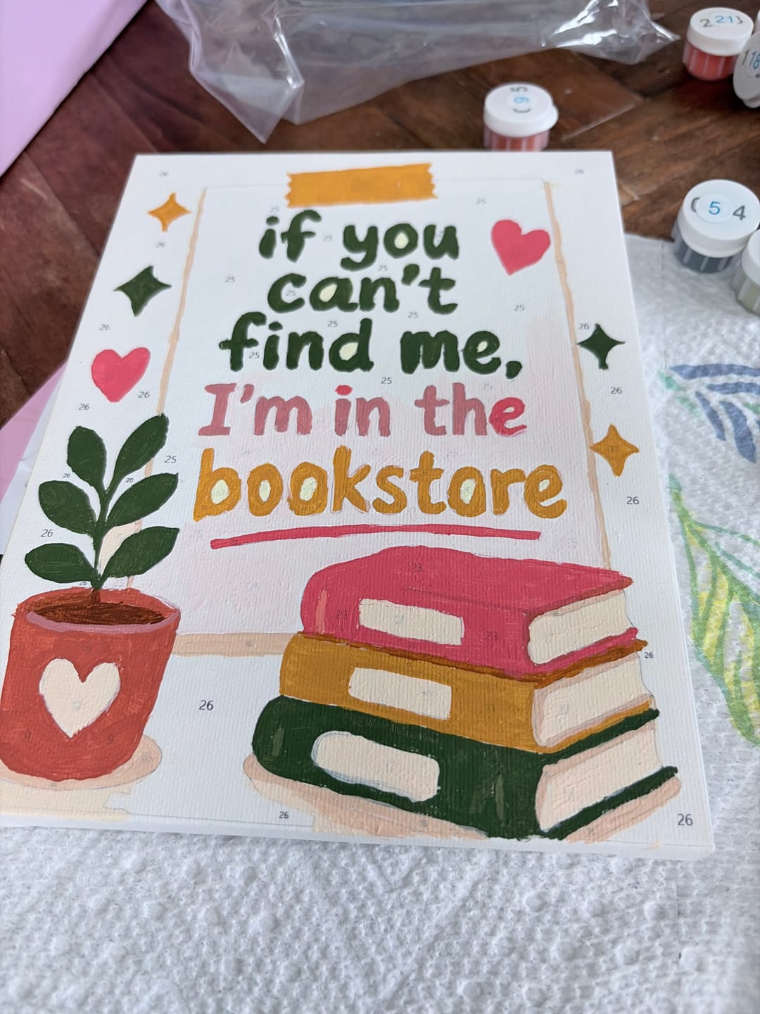 Customer photo review of 6 Mini Paintings - Books & Quotes Set