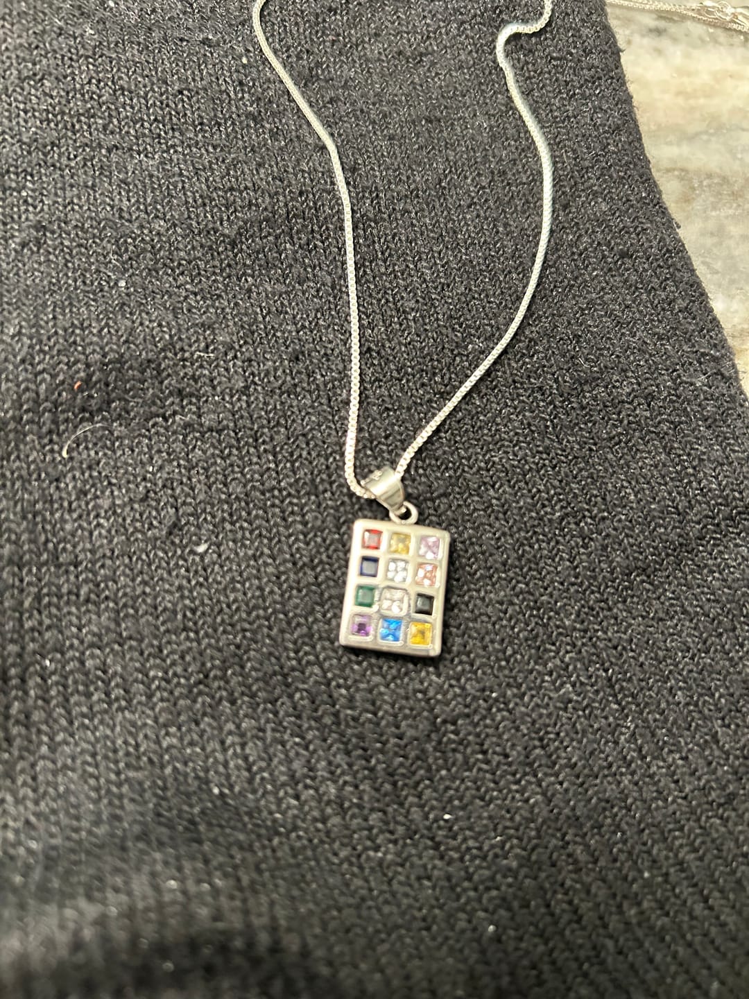 Customer photo review of Hoshen Pendant Necklace – 12 Tribes of Israel – 925 Sterling Silver With Multicolor Stones