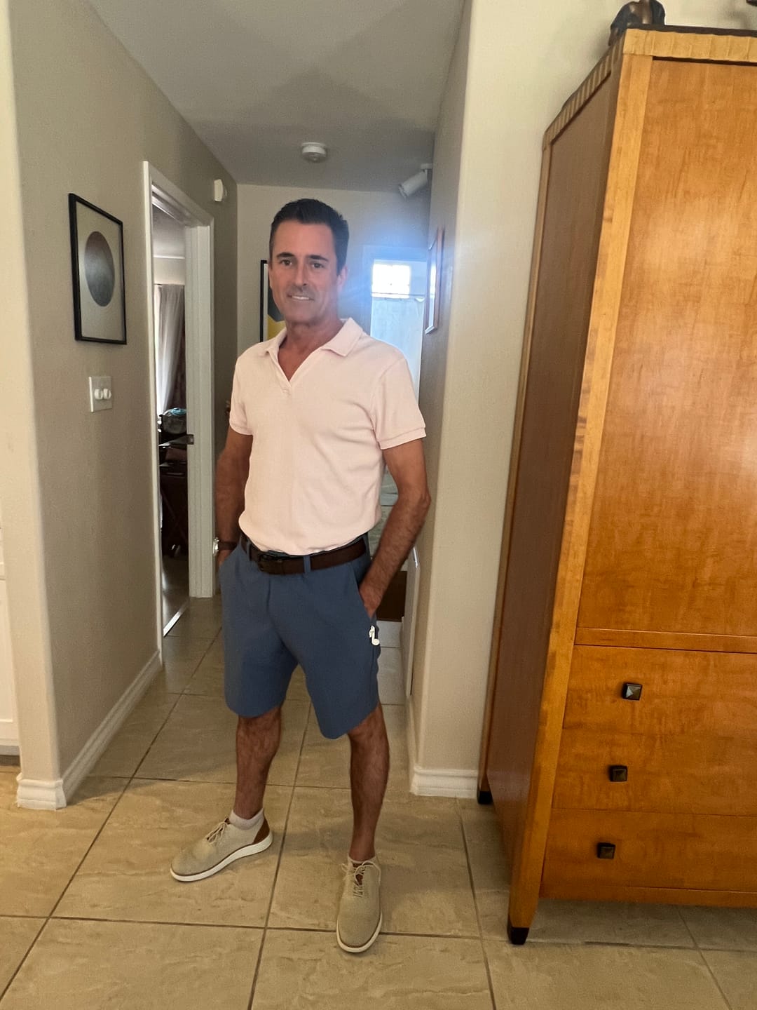 Customer photo review of Stretch Knit Polo - Oat