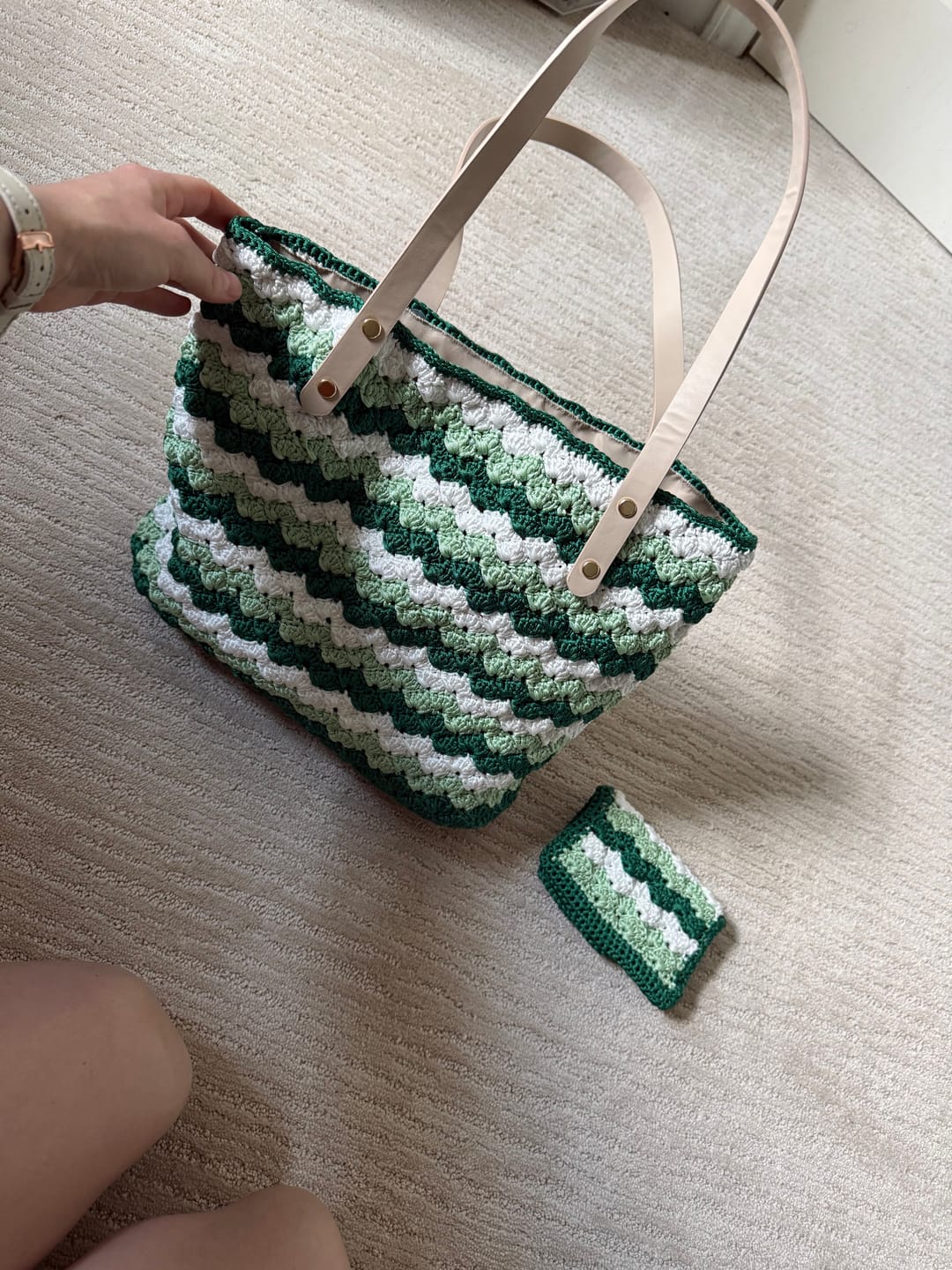 Customer photo review of Seabreaze Wave Tote Crochet Kit
