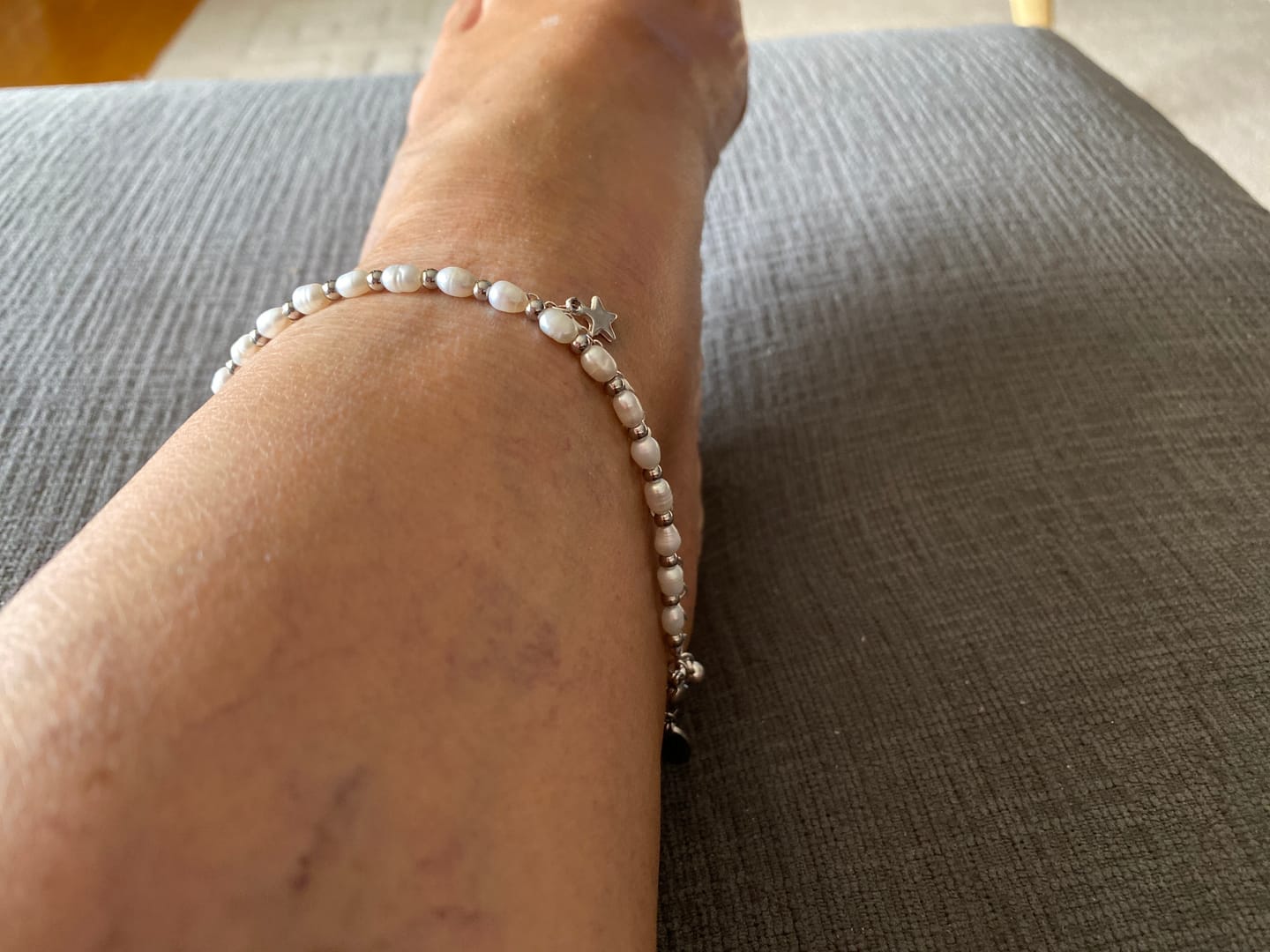 Customer photo review of Lagoon Pearl Anklet