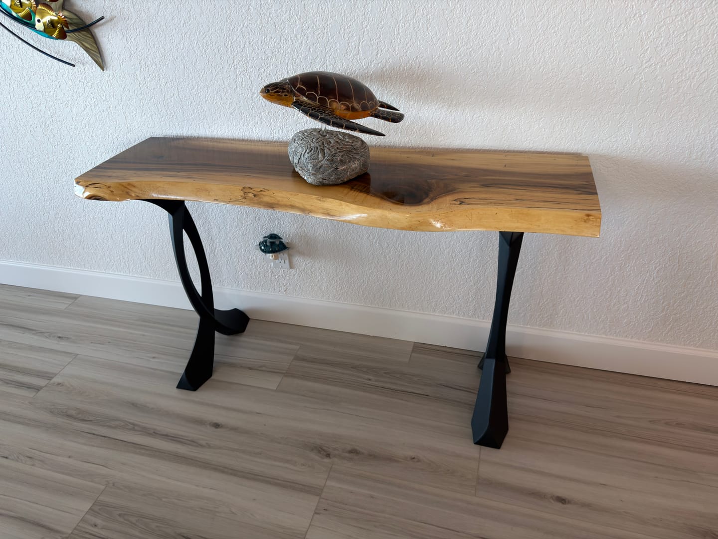 Customer photo review of Console Table Legs 207 Curva 28" H Metal Furniture for Modern Custom Style