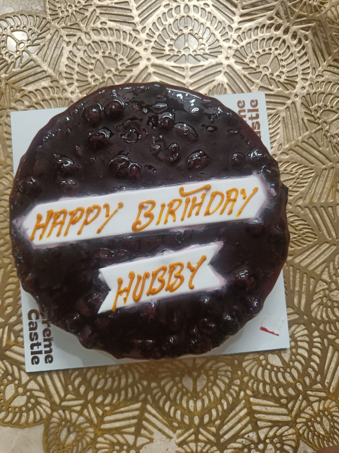 Customer photo review of Blueberry Baked Cheesecake