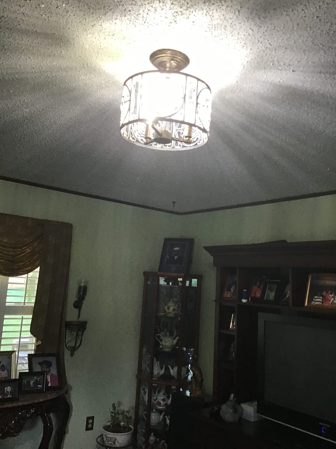 Customer photo review of Luxe Moroccan Antique Crystal Drum Semi Flush Mount