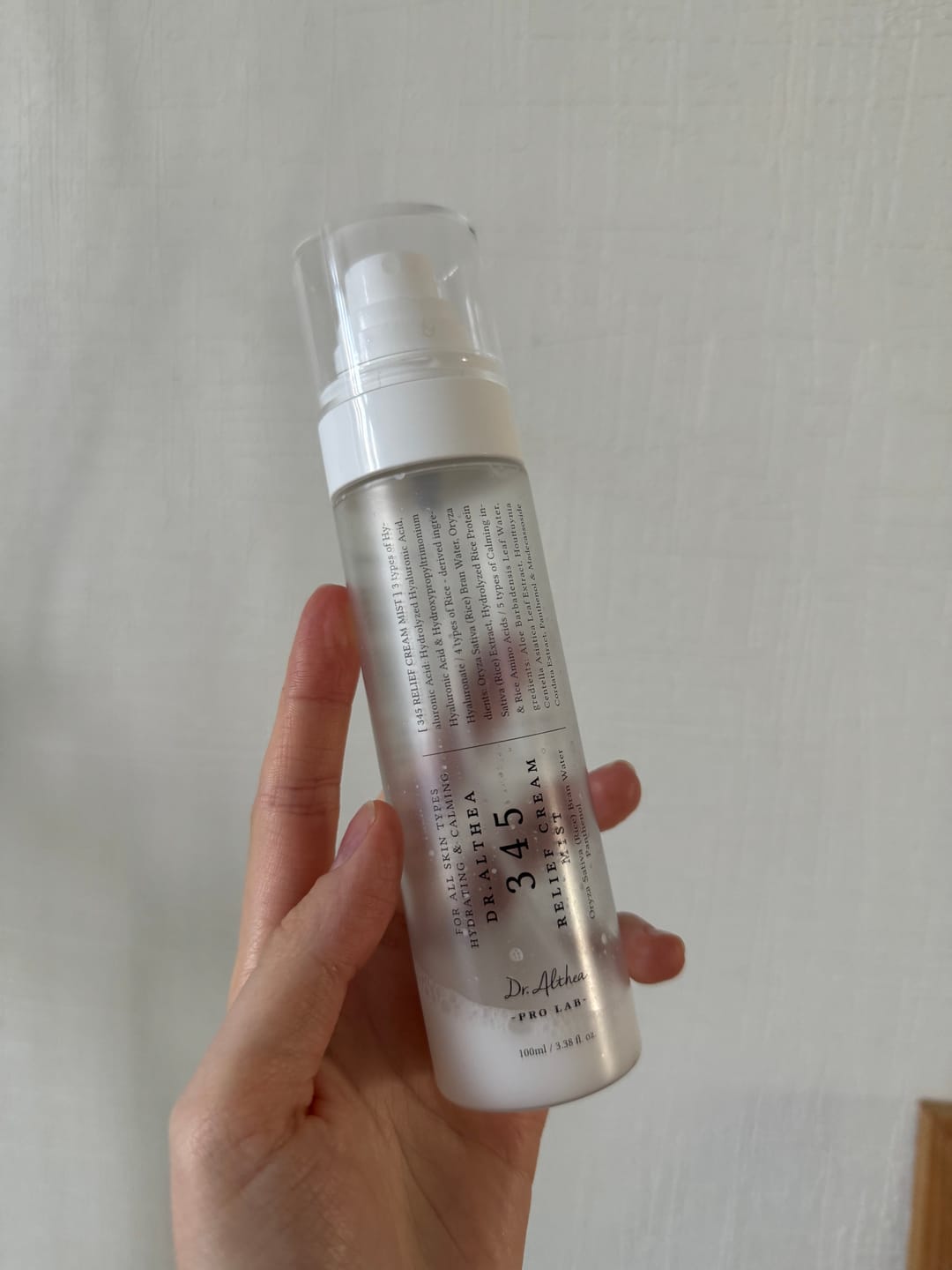 Customer photo review of Nomierinošs un atjaunojošs krēma mists Dr. Althea 345 Relief Cream Mist