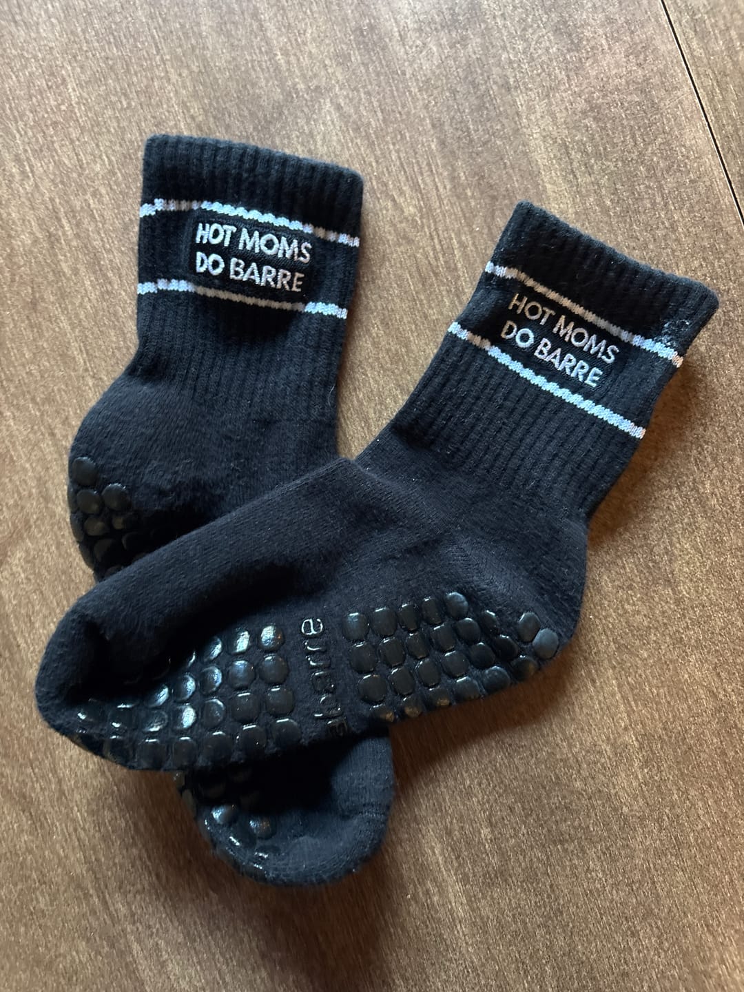 Customer photo review of Hot Moms Do BARRE Socks
