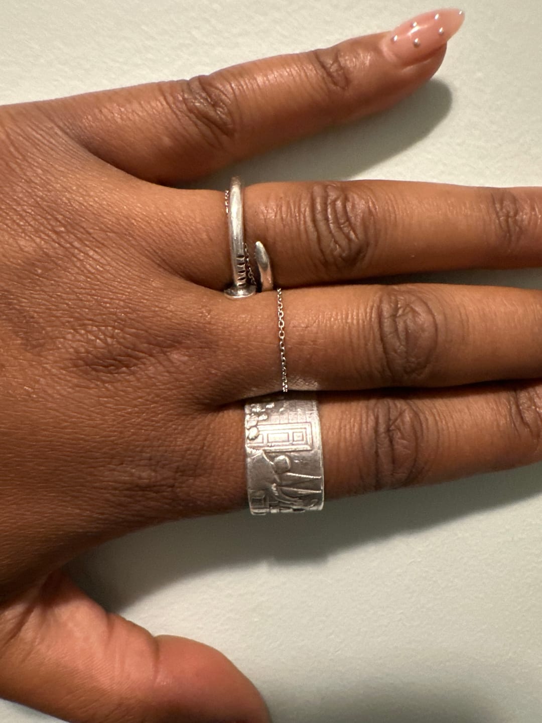 Customer photo review of The "Farewell Kiss" Ring -Oxidized 925 Sterling Silver or Stainless Steel