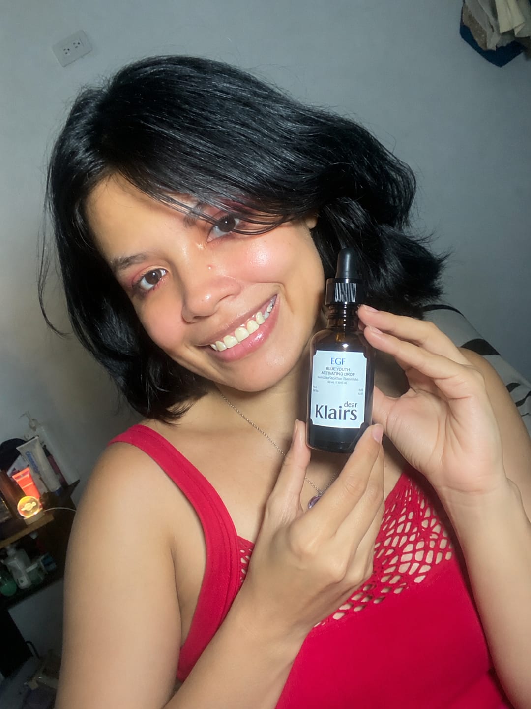 Customer photo review of EGF Blue Youth Activating Drop | EGF Peptide Serum