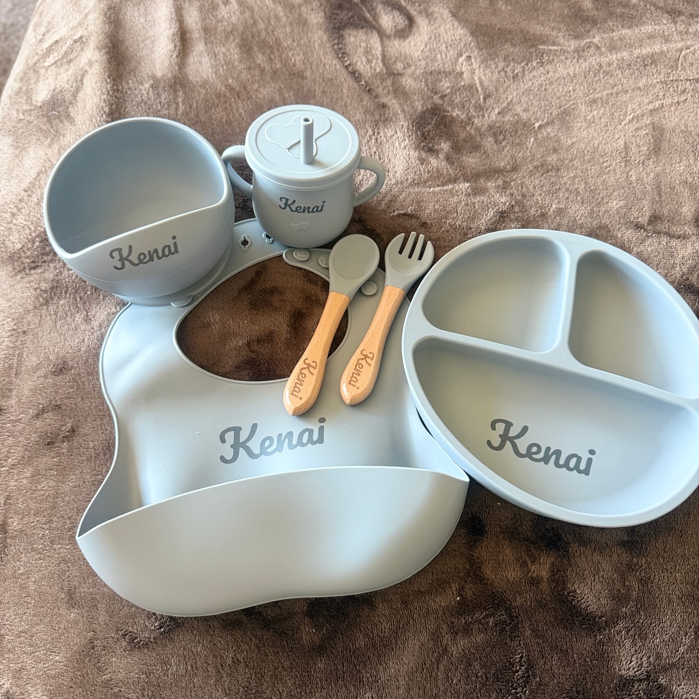 Customer photo review of Noah + Nori™ Personalized Baby Feeding Set