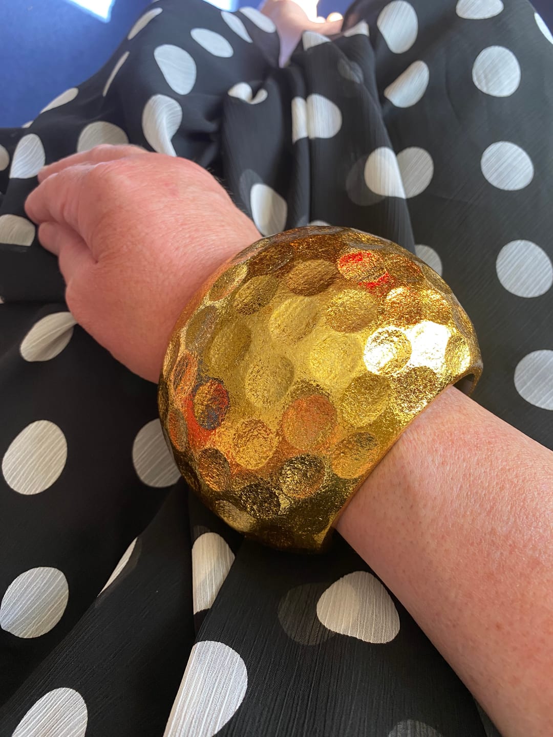 Customer photo review of Oversized Chunky Gilded Bangle