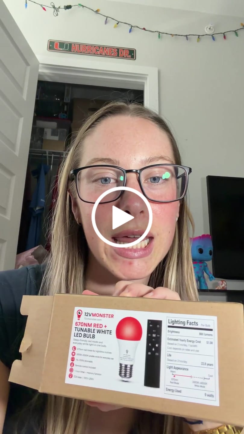 Customer video review of 670nm Deep Red LED Bulb with 3 White Modes