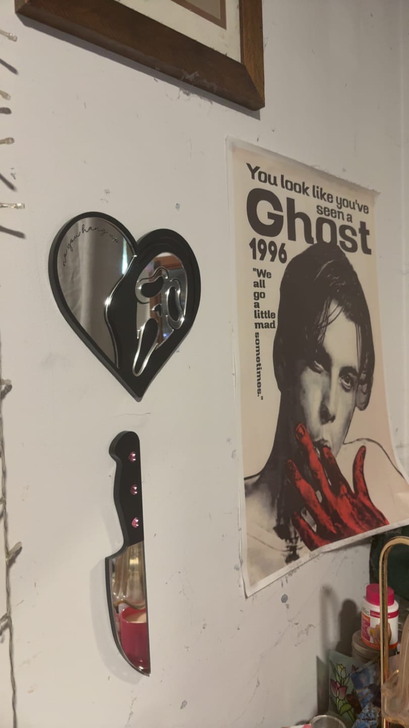 Customer photo review of Slasher Heart Mirror Wall Art