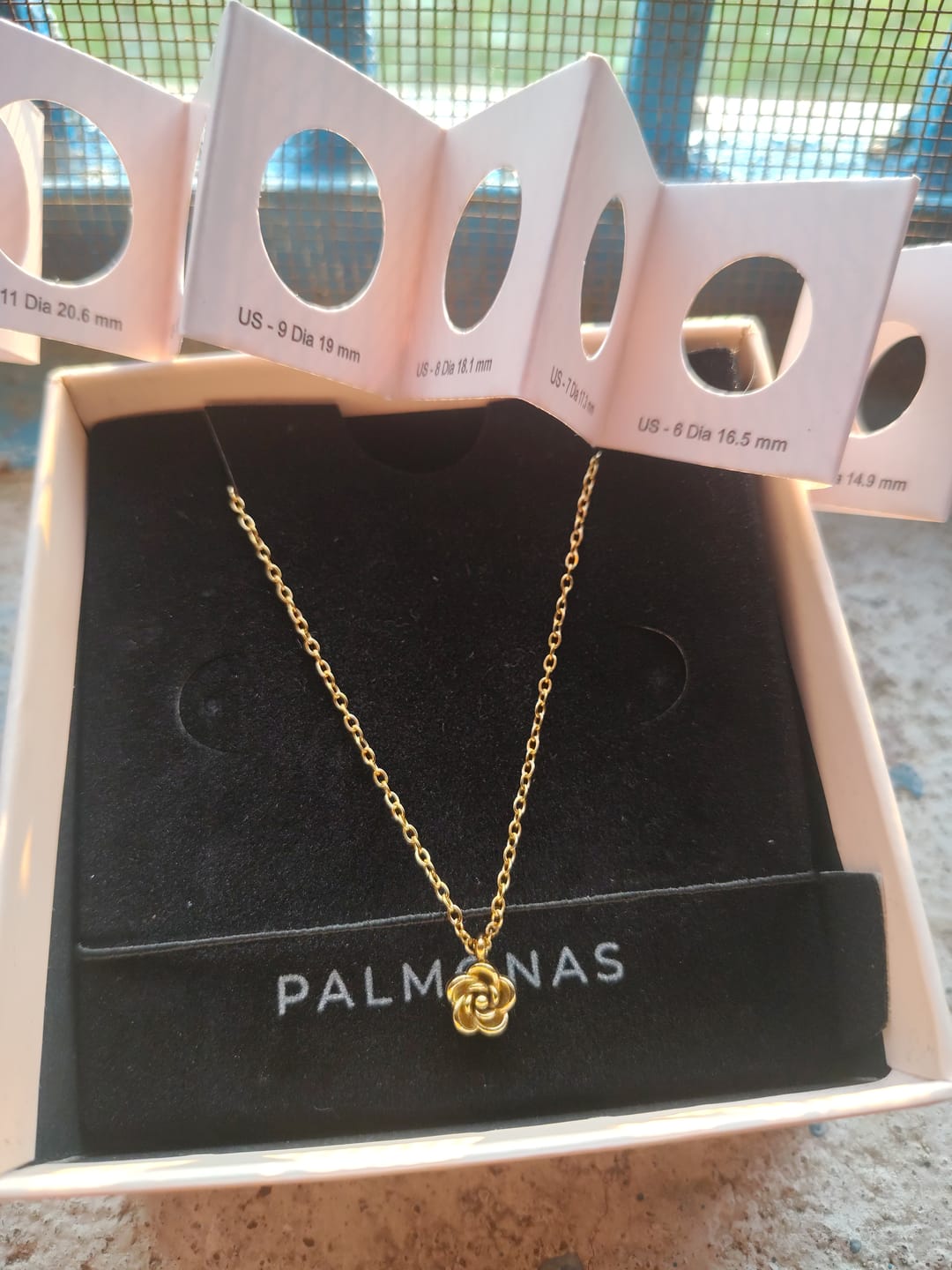 Customer photo review of Delicate Rose Necklace