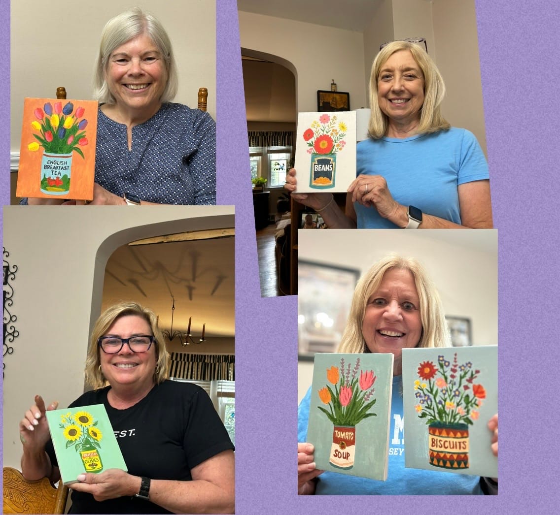 Customer photo review of 6 Mini Paintings - Flowers in Cans Set