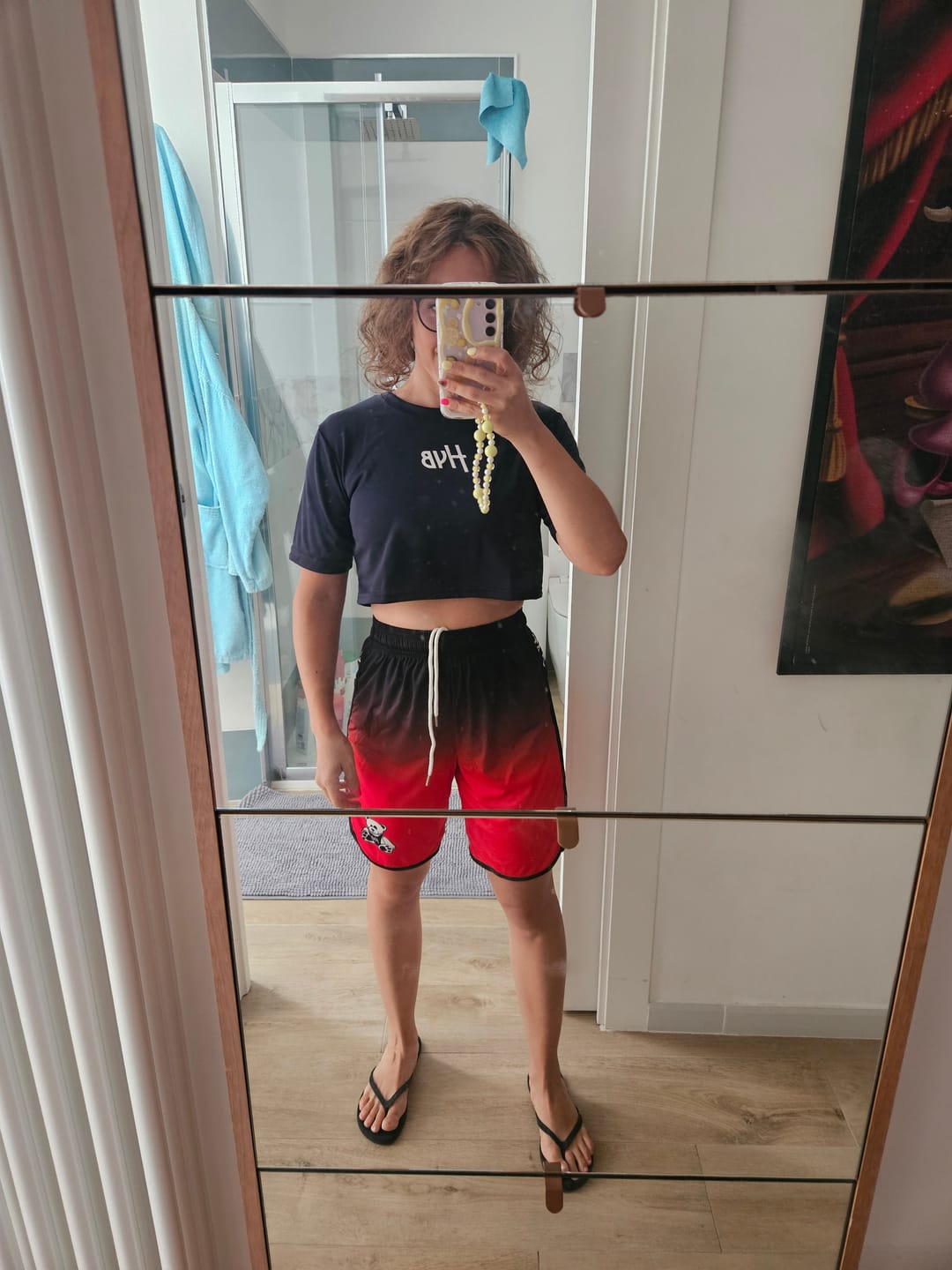 Customer photo review of T-SHIRT CROP NOBODY BLU NAVY