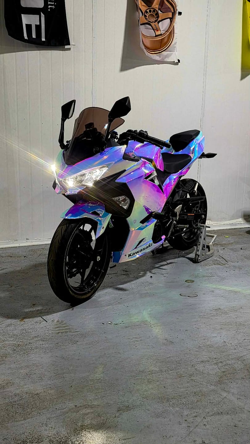 Customer photo review of Opal Chrome White Vinyl Wrap (Non-Stretchable)
