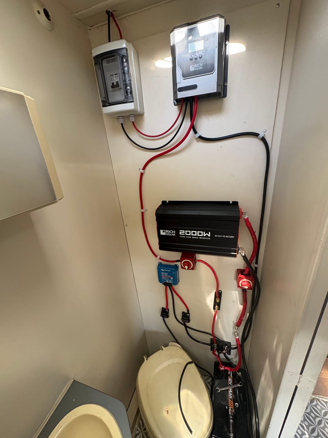 Customer photo review of 2 Pole Outdoor Circuit Breaker Box | Outdoor Circuit Breaker Box with 2 Poles and Solar Isolator Disconnect Switch | Choose Amp: 30A, 40A, 60A, 80A, 120A