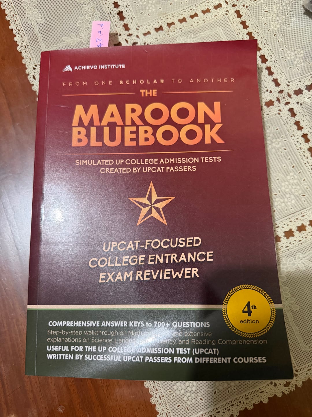 Customer photo review of The Maroon Bluebook - ULTIMATE Updated UPCAT 2027 Reviewer