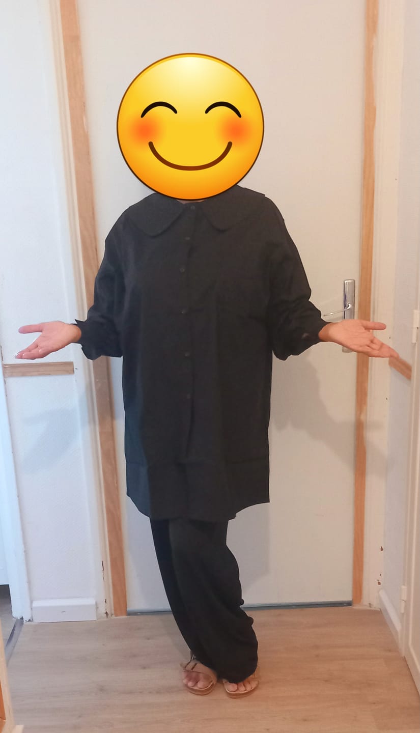 Customer photo review of Chemisier oversize 100% Coton "CLAUDINE BREEZE BLOUSE" - OUMMI BASICS