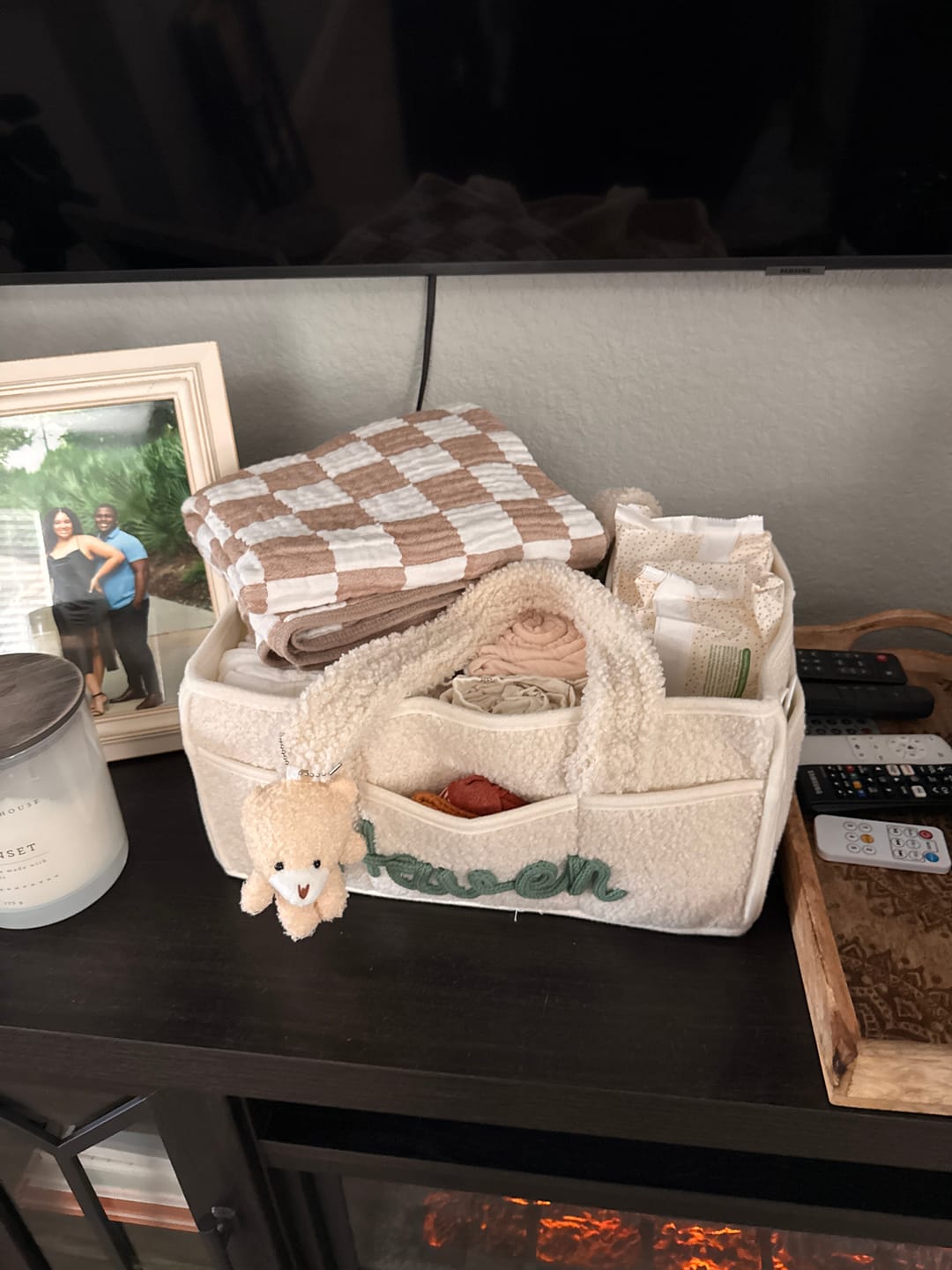 Customer photo review of K&C - Personalized Baby Storage Basket