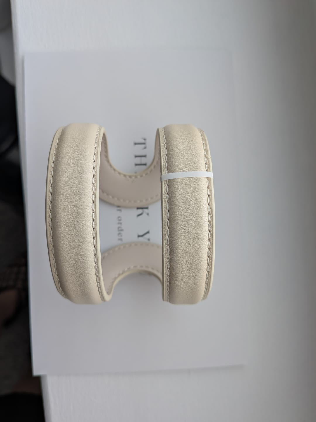 Customer photo review of Sculptural Dual-Band Leather Cuff - Bold Minimalist Open Bangle