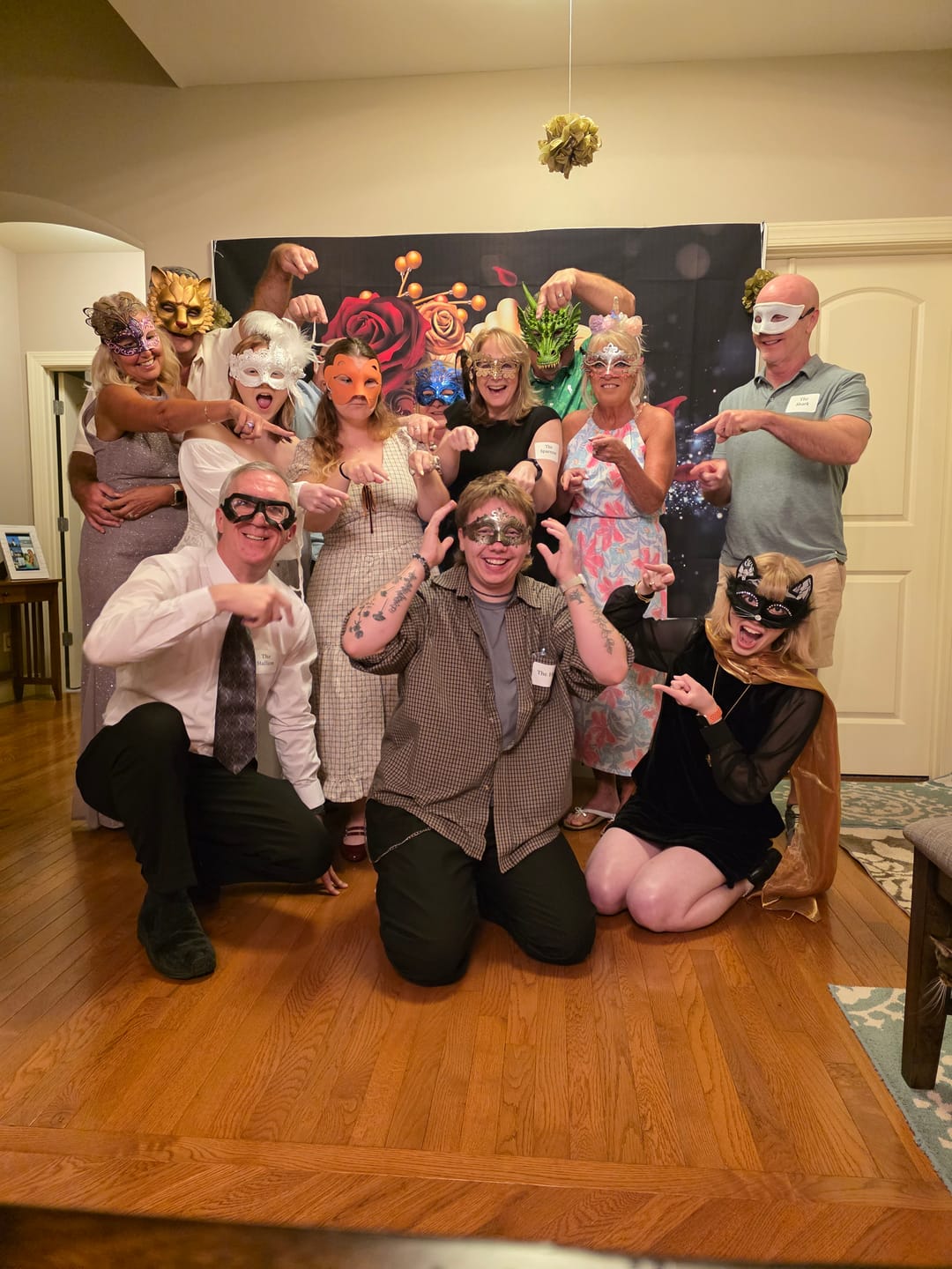 Customer photo review of Masquerade Ball/Carnival Murder Mystery Host Your Own Game Kit