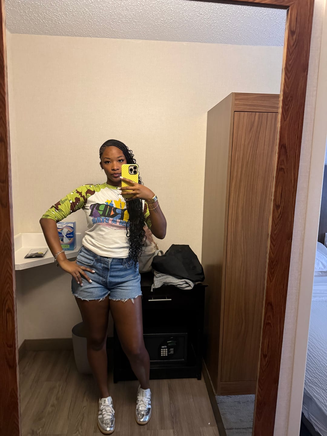 Customer photo review of BORN A STAR CAMO RAGLAN