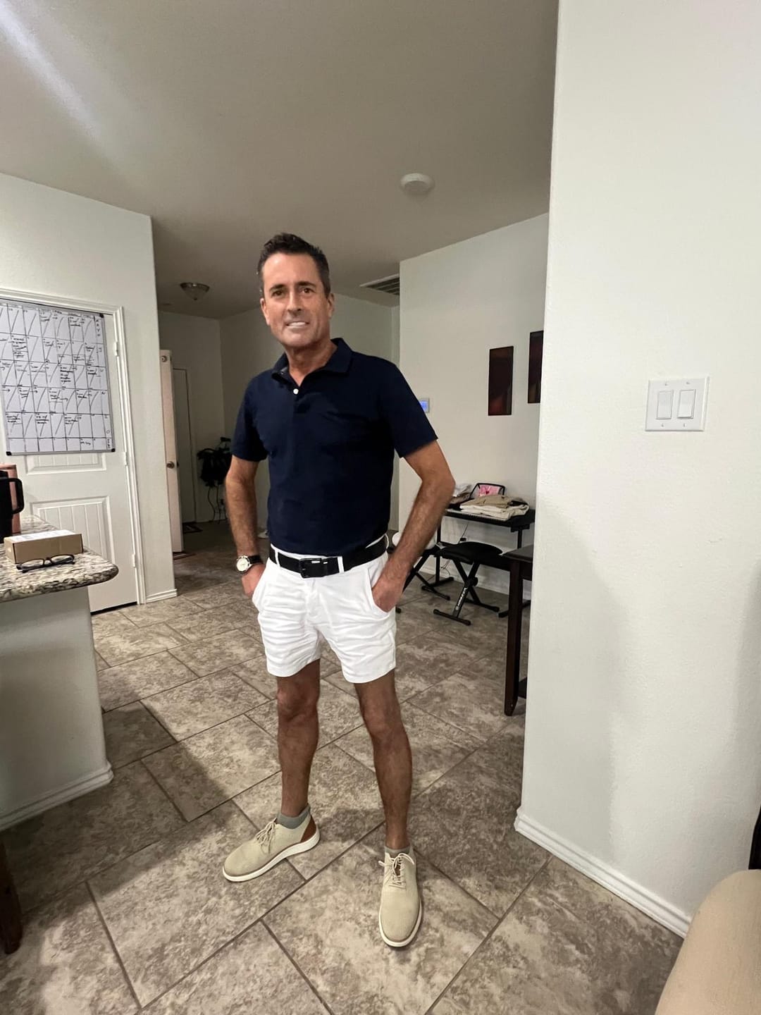 Customer photo review of Classic Stretch Knit Polo - Navy