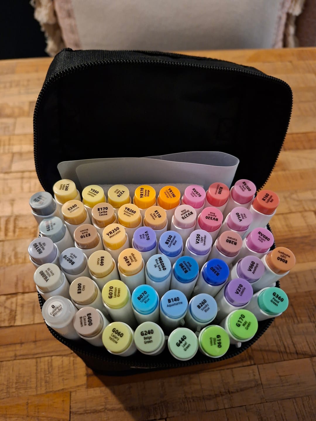 Customer photo review of Ohuhu Honolulu 48 Mid-tone Colors Dual Tips Alcohol Art Markers (New Color Codes)