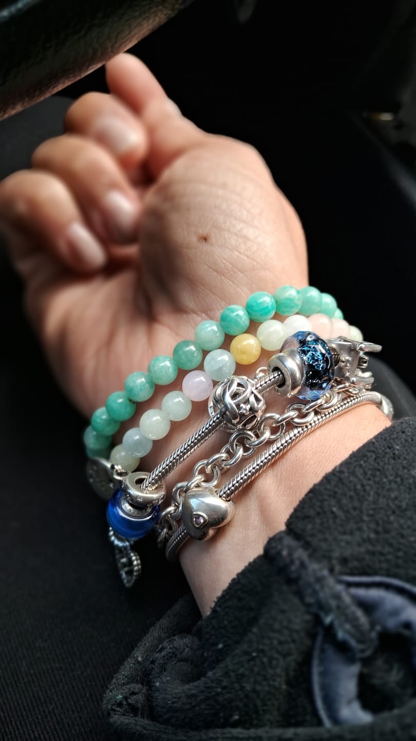 Customer photo review of PULSERA ELÁSTICA MORGANITA (7 MM)