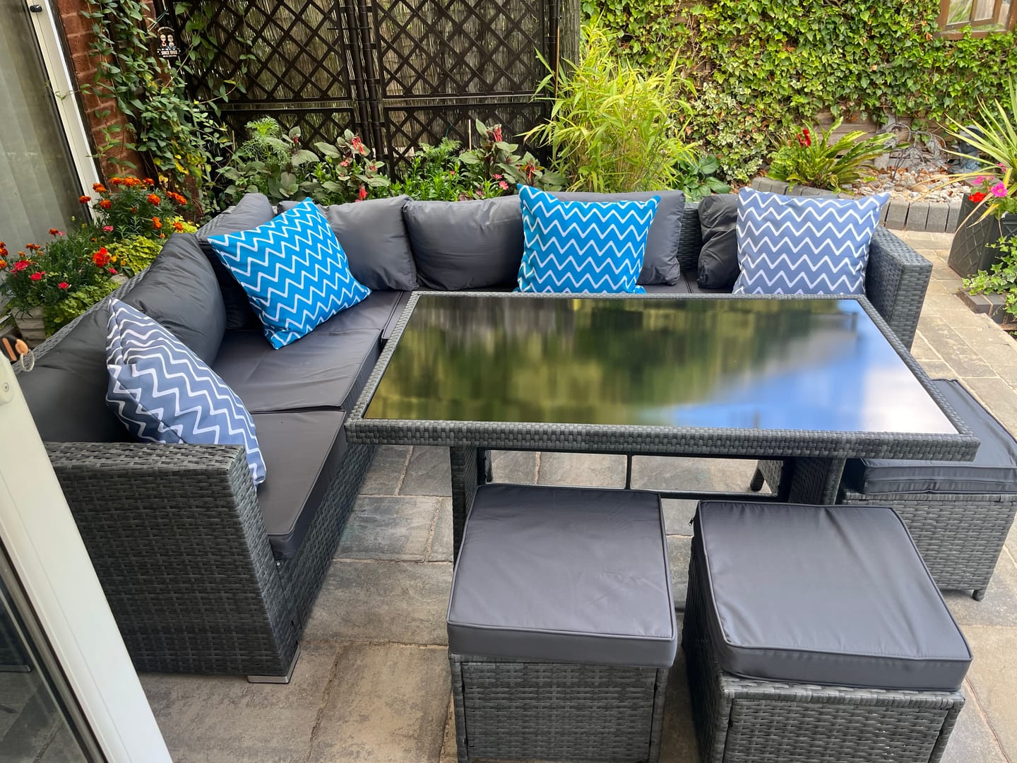 Customer photo review of Chevron Print Water Resistant Fabric