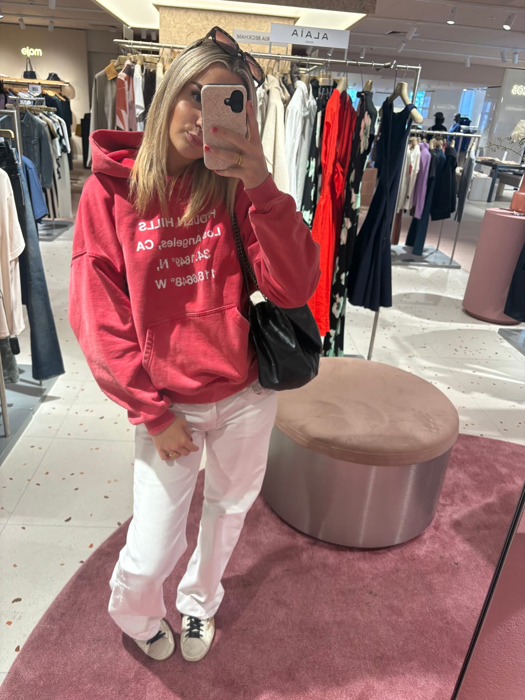 Customer photo review of VINTAGE WASH HOODIE RASPBERRY RED