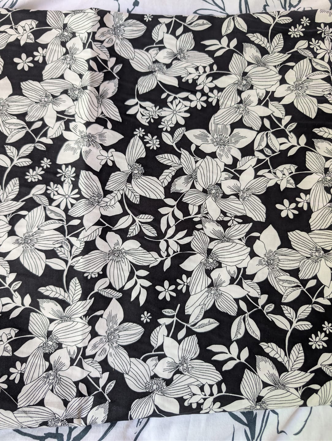 Customer photo review of Large Sketched Flowers Cotton Poplin Fabric