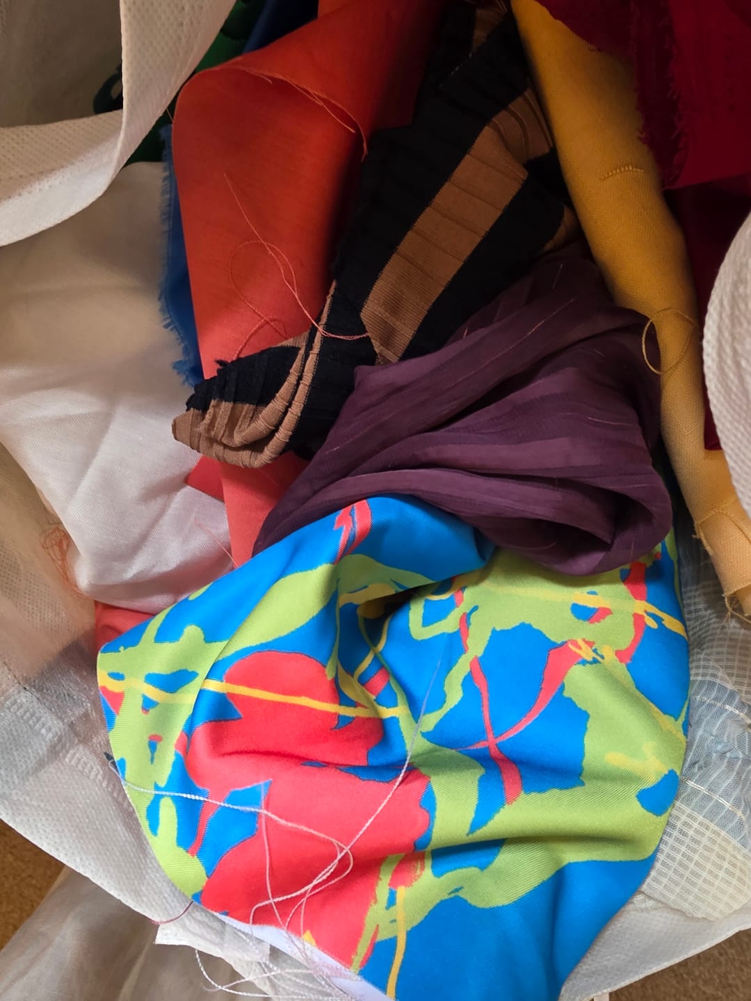 Customer photo review of 1kg Mixed Remnants Fabric Bag- Huge Variety