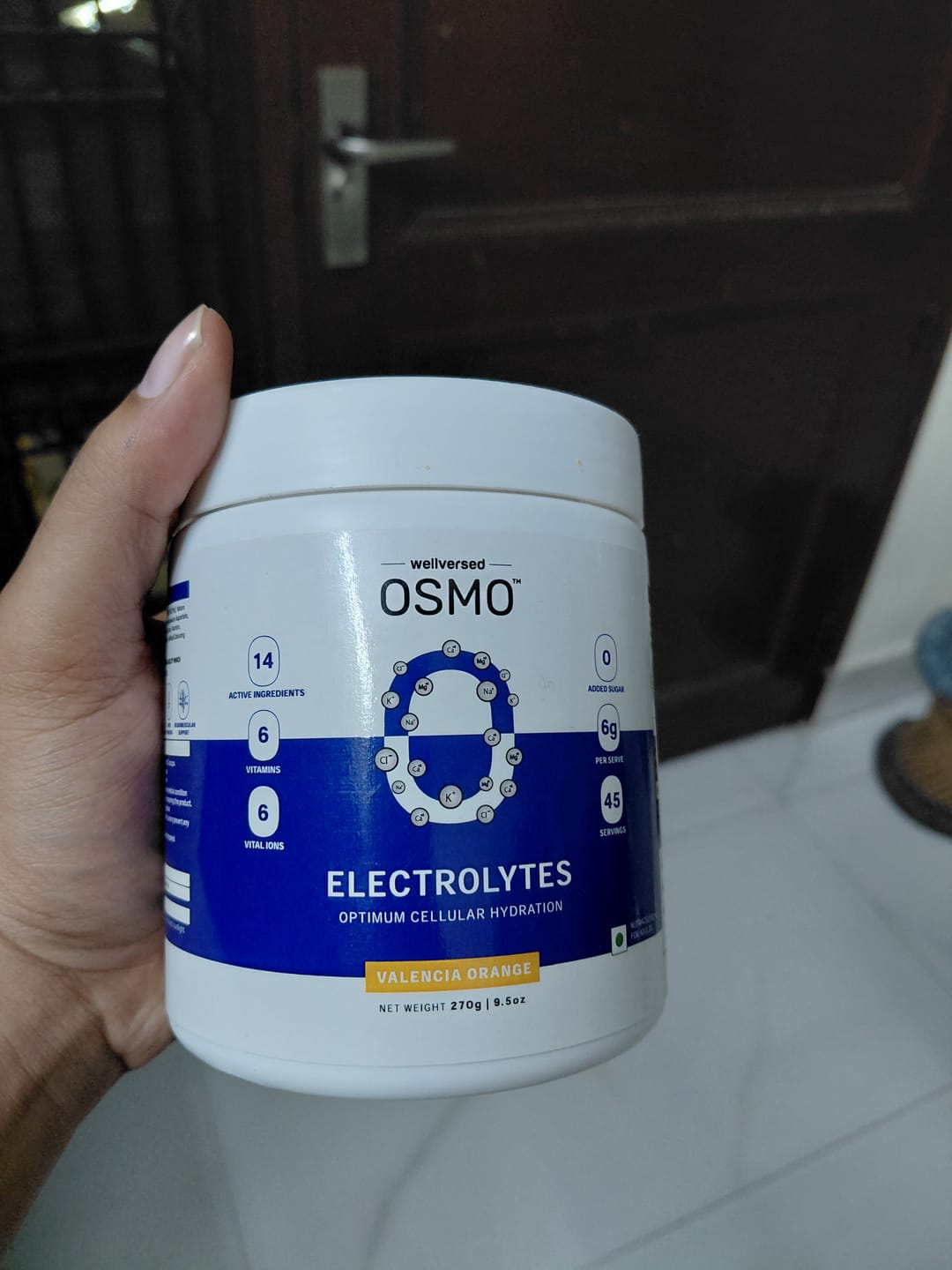 Customer photo review of OSMO - Electrolyte Hydration Blend (Advanced Salts + Taurine & Vitamins) | Valencia Orange Flavour (270g, 45 servings)